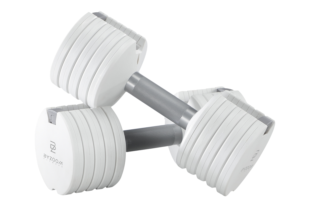 バイズーム フィットネス ピュア可変式ダンベル 5kgホワイト2個セット Pure Series 可変式ダンベル 5kgホワイト – Byzoom Fitness