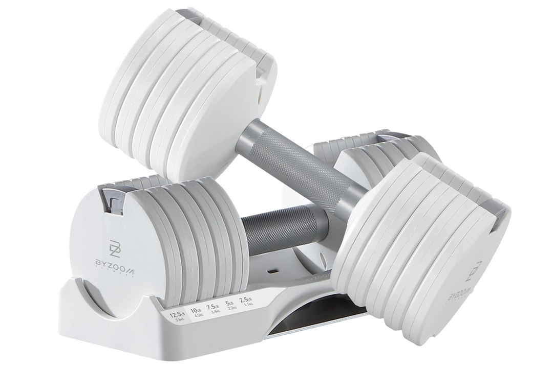 バイズーム フィットネス ピュア可変式ダンベル 5kgホワイト2個セット Pure Series 可変式ダンベル 5kgホワイト – Byzoom Fitness